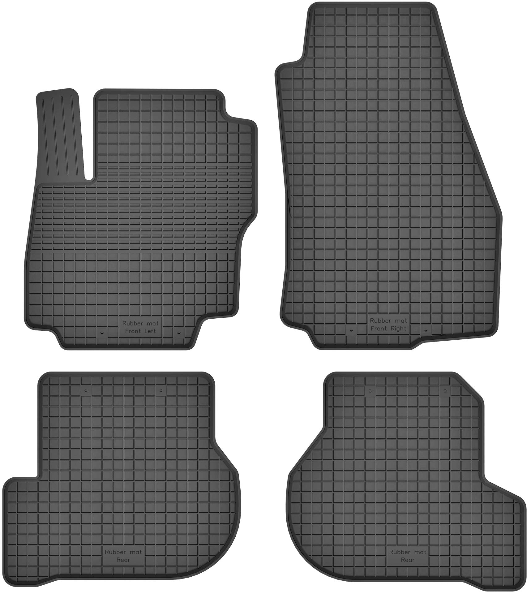Gummimatten Fußmatten 1.5 cm Rand kompatibel mit Ford KUGA I KUGA II (Bj.2008-2019) ideal angepasst 4 -Teile EIN Set von KO-RUBBERMAT