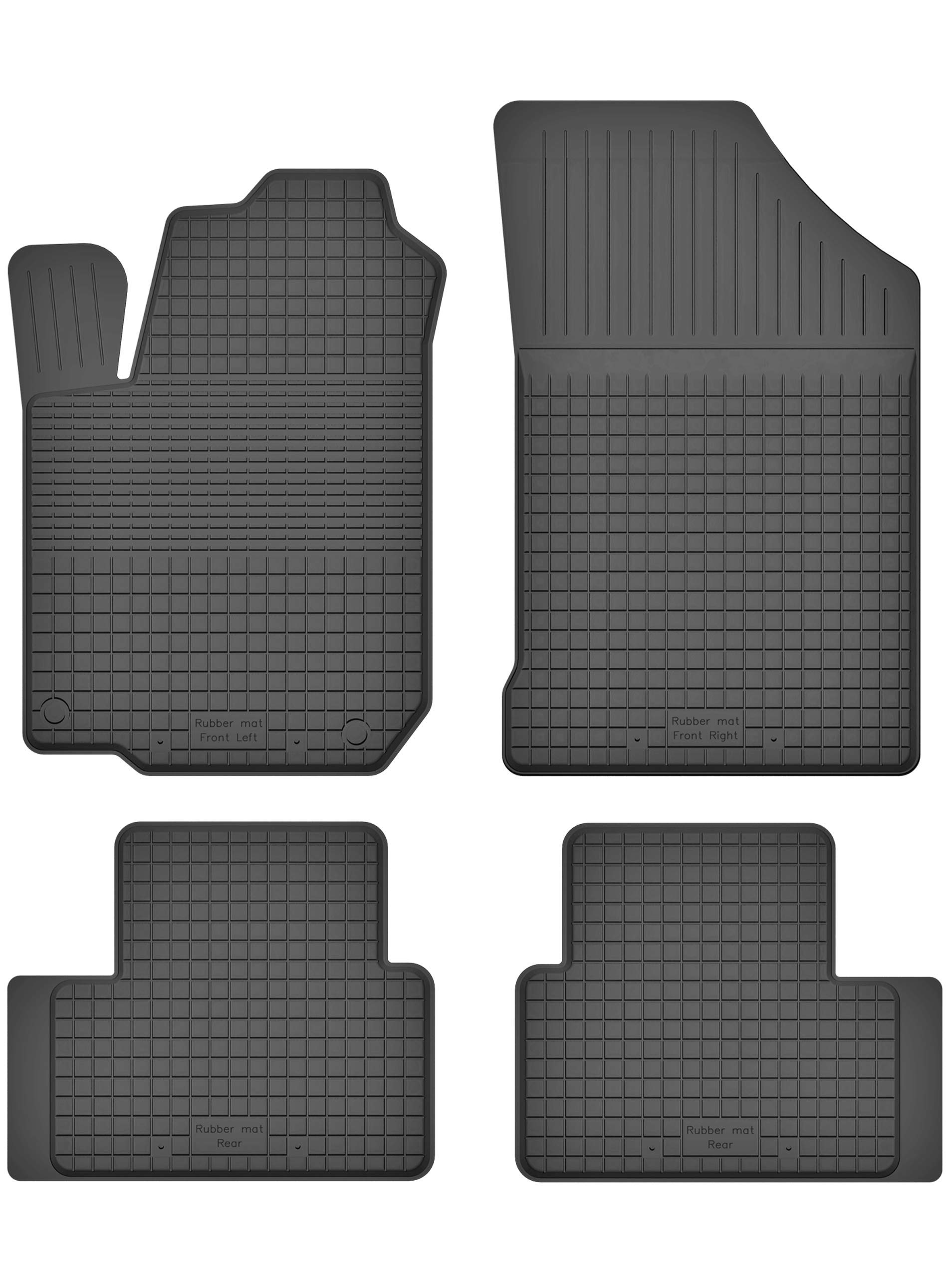 Gummimatten Fußmatten 1.5 cm Rand kompatibel mit Hyundai i10 I (Bj. 2007-2013) ideal angepasst 4 -Teile EIN Set von KO-RUBBERMAT