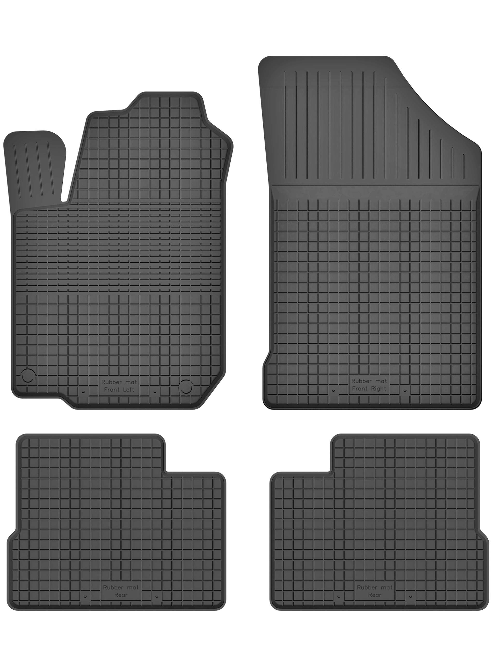 Gummimatten Fußmatten 1.5 cm Rand kompatibel mit Hyundai i10 II (Bj.2013-2018) ideal angepasst 4 -Teile EIN Set von KO-RUBBERMAT