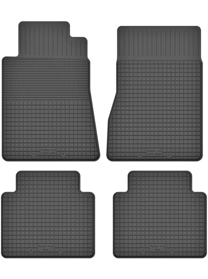 Gummimatten Fußmatten 1.5 cm Rand kompatibel mit Mercedes SL W107 R107 C107 1971-1989 ideal angepasst 4 -Teile EIN Set von KO-RUBBERMAT