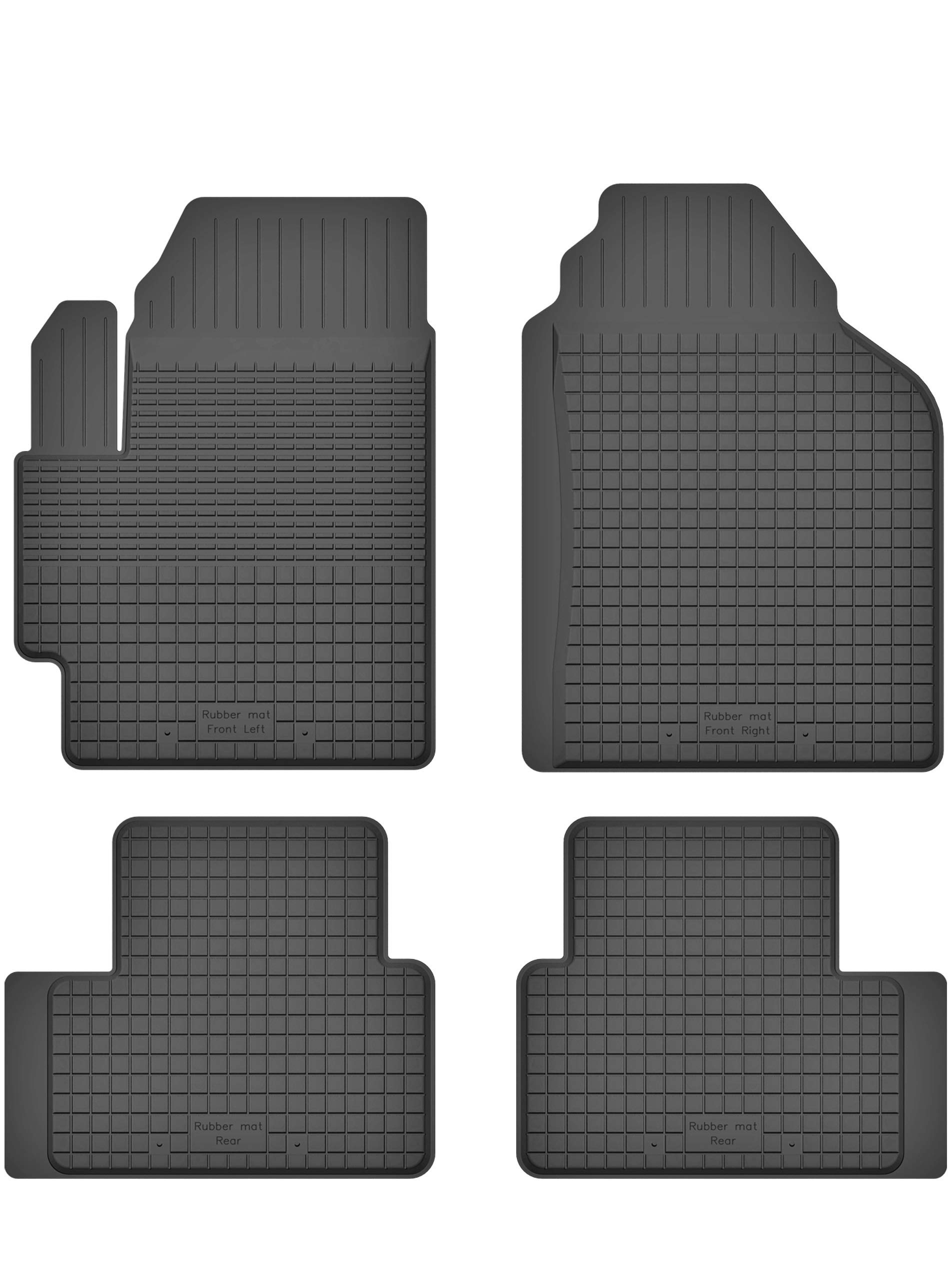 Gummimatten Fußmatten 1.5 cm Rand kompatibel mit Mitsubishi COLT VI Bj. 2004-2008 ideal angepasst 4 -Teile EIN Set von KO-RUBBERMAT