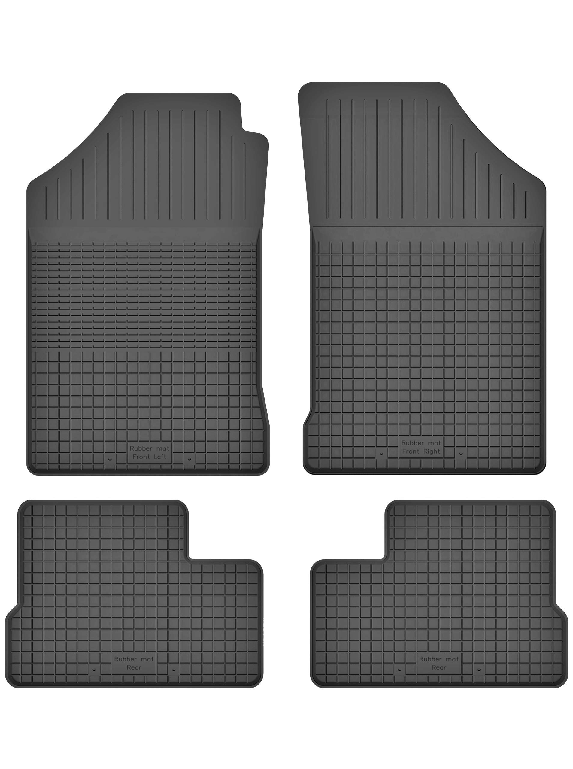 Gummimatten Fußmatten 1.5 cm Rand kompatibel mit OPEL Astra F (Bj. 1991-2002) ideal angepasst 4 -Teile EIN Set von KO-RUBBERMAT