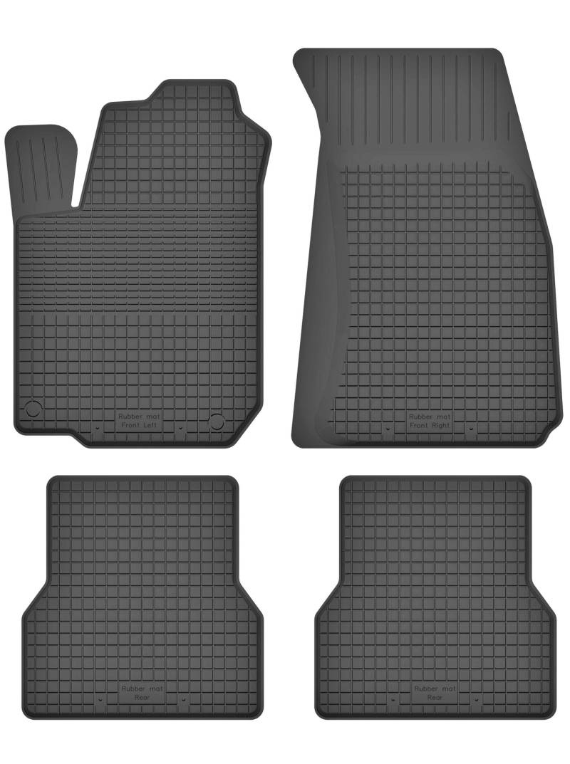 Gummimatten Fußmatten 1.5 cm Rand kompatibel mit Renault CLIO III IV (Bj. 2005-2019) ideal angepasst 4 -Teile EIN Set von KO-RUBBERMAT