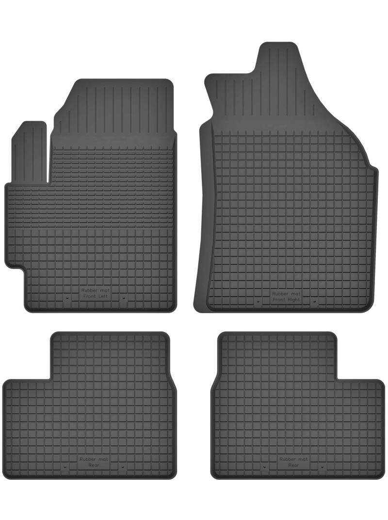 Gummimatten Fußmatten 1.5 cm Rand kompatibel mit Suzuki SX4 I (Bj. 2006-2014) ideal angepasst 4 -Teile EIN Set von KO-RUBBERMAT