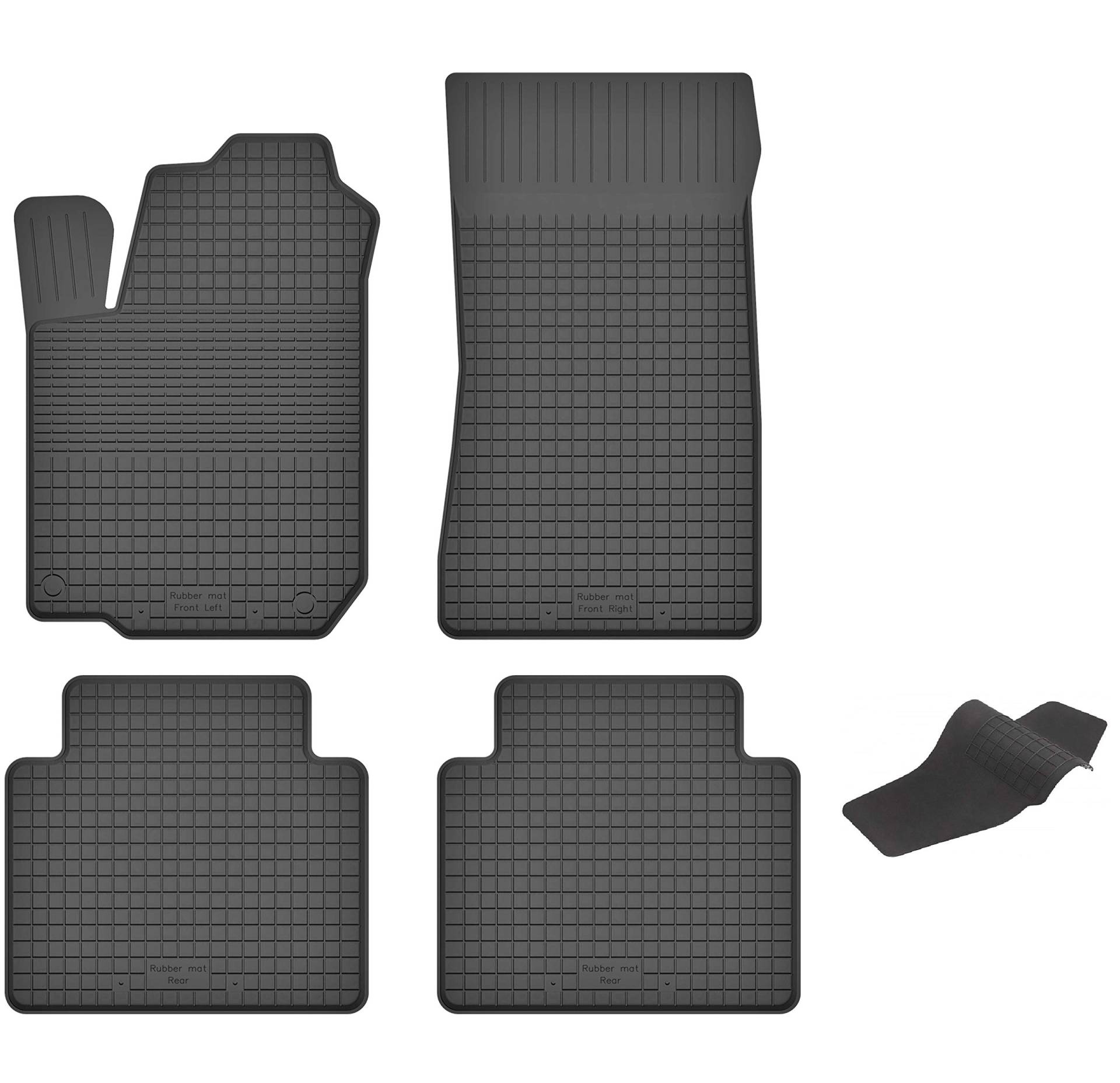 Gummimatten mit Tunnel kompatibel mit Hyundai TERRACAN (2001-2007) ideal angepasst 5-Teile EIN Set von KO-RUBBERMAT