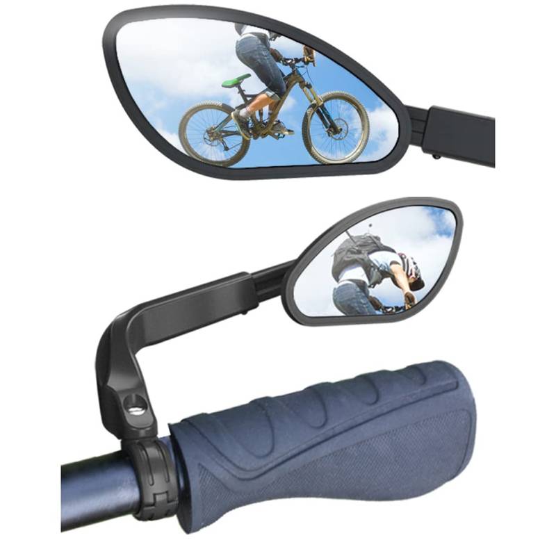 Fahrradspiegel Rückspiegel HD Edelstahl Spiegel, HD Weitwinkel 360 Grad drehbar Fahrradspiegel Klappbar, Fahrradspiegel for e-Bike| Fahrradspiegel for Lenker Mountainbike MTB von KOBONA