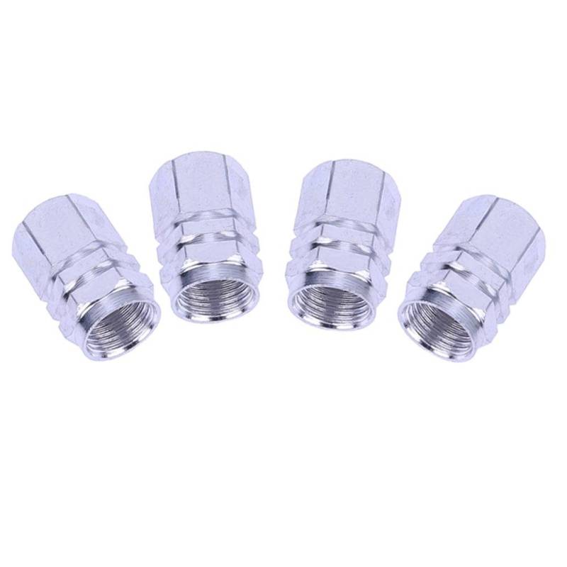 KOBONA 4 Stück Aluminiumlegierung Auto Rad Reifen Ventil Luftkappen Stem Covers (Silber) von KOBONA