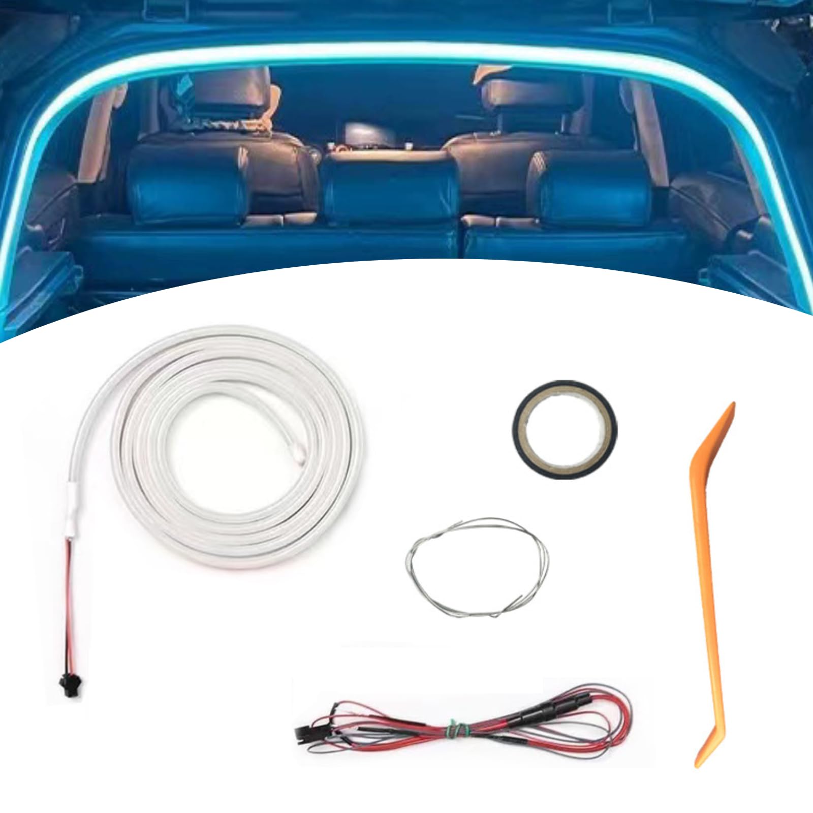 KOBONA Dynamic Flowing Car Trunk Light Strip, Auto LED Streifen Licht for Kofferraum, LED Lichtstreifen for LKW, 2m/4m Länge Automatischer Sensor Tail Box Light Strip, Auto-Innenbeleuchtung KOBONA Dynamic Flowing Car Trunk Light Strip, Auto LED Streifen Licht for Kofferraum, LED Lichtstreifen for LKW, 2m/4m Länge Automatischer Sensor Tail Box Light Strip, Auto-Innenbeleuchtung von KOBONA