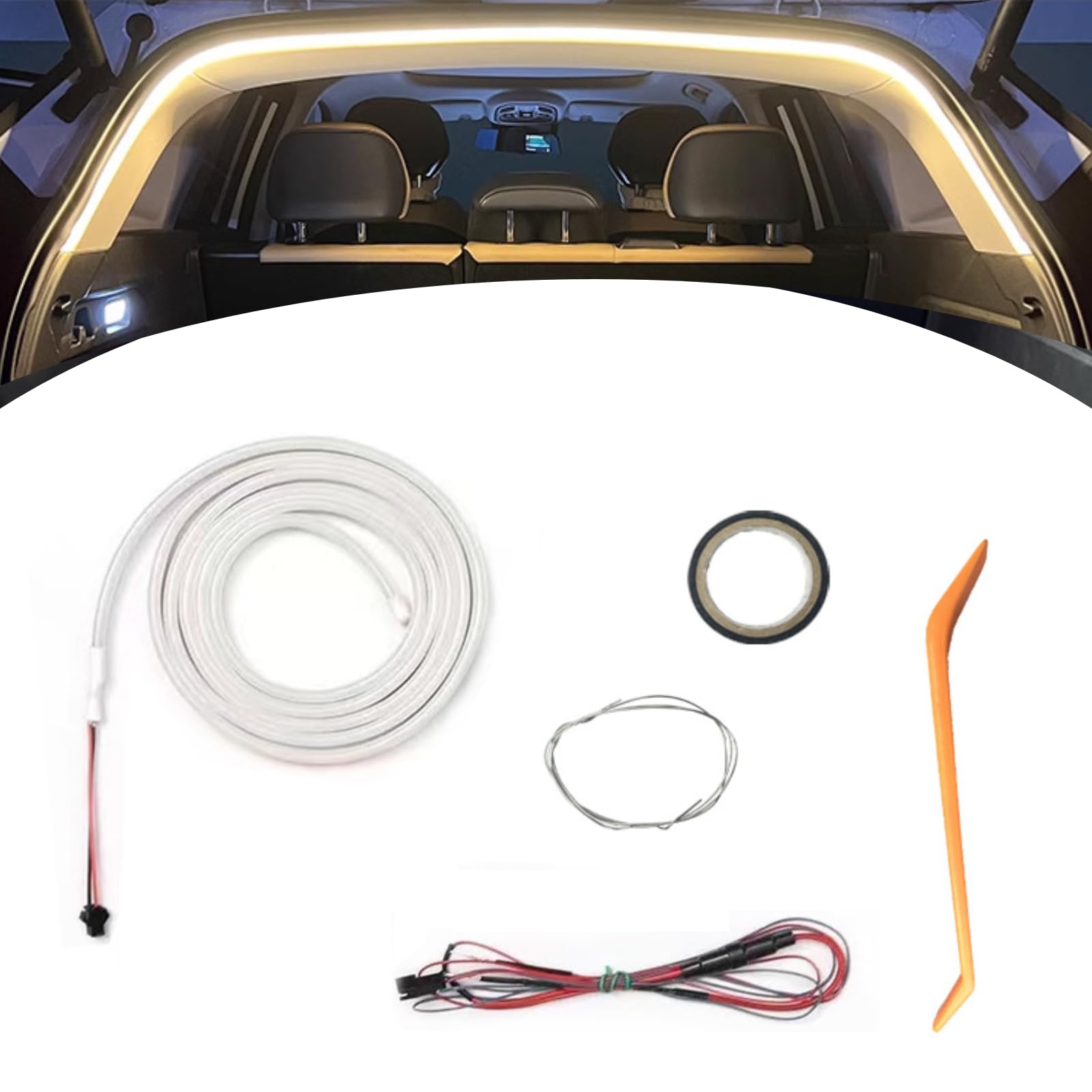 KOBONA Dynamic Flowing Car Trunk Light Strip, Auto LED Streifen Licht for Kofferraum, LED Lichtstreifen for LKW, 2m/4m Länge Automatischer Sensor Tail Box Light Strip, Auto-Innenbeleuchtung KOBONA Dynamic Flowing Car Trunk Light Strip, Auto LED Streifen Licht for Kofferraum, LED Lichtstreifen for LKW, 2m/4m Länge Automatischer Sensor Tail Box Light Strip, Auto-Innenbeleuchtung von KOBONA