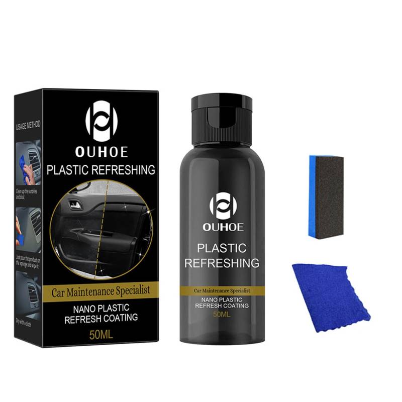 KOBONA Plastic Revitalizing Coating Agent,Kunststoff Tiefenpfleger,Nano Plastic Refreshing Coating, Automotive Cleaning Agent Car Exterior Restorer Auto Interior Retreading von KOBONA