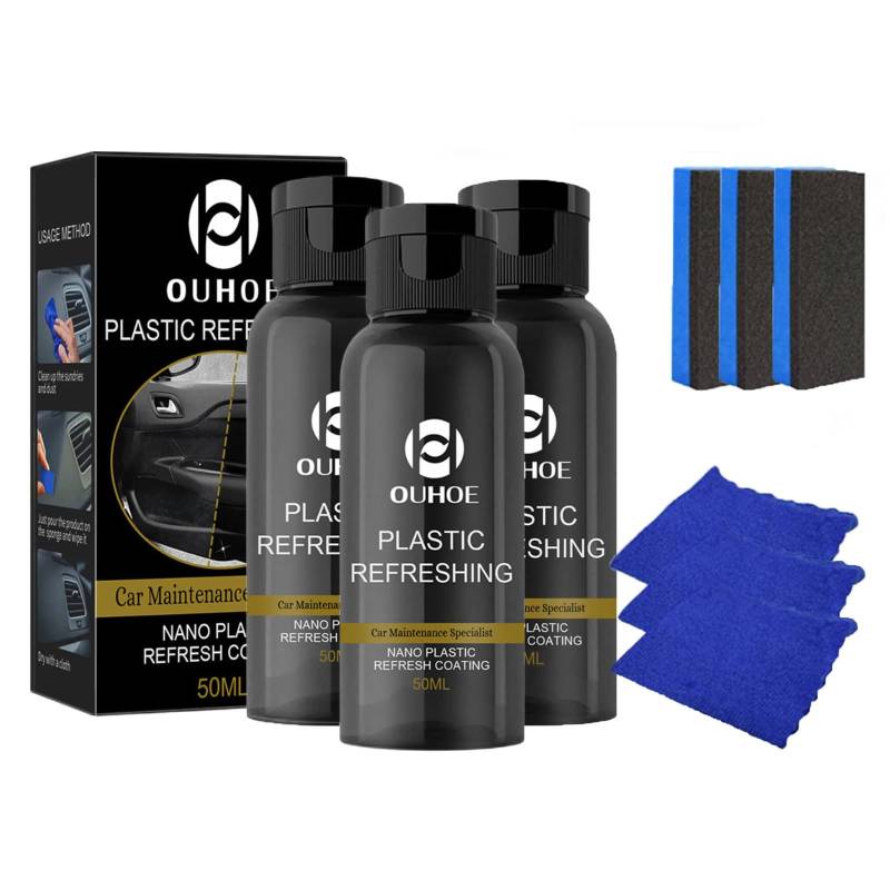 KOBONA Plastic Revitalizing Coating Agent,Kunststoff Tiefenpfleger,Nano Plastic Refreshing Coating, Automotive Cleaning Agent Car Exterior Restorer Auto Interior Retreading von KOBONA