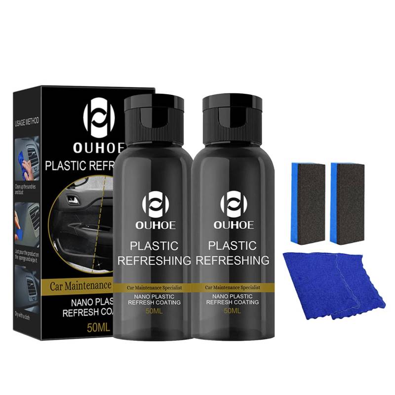 KOBONA Plastic Revitalizing Coating Agent,Kunststoff Tiefenpfleger,Nano Plastic Refreshing Coating, Automotive Cleaning Agent Car Exterior Restorer Auto Interior Retreading von KOBONA