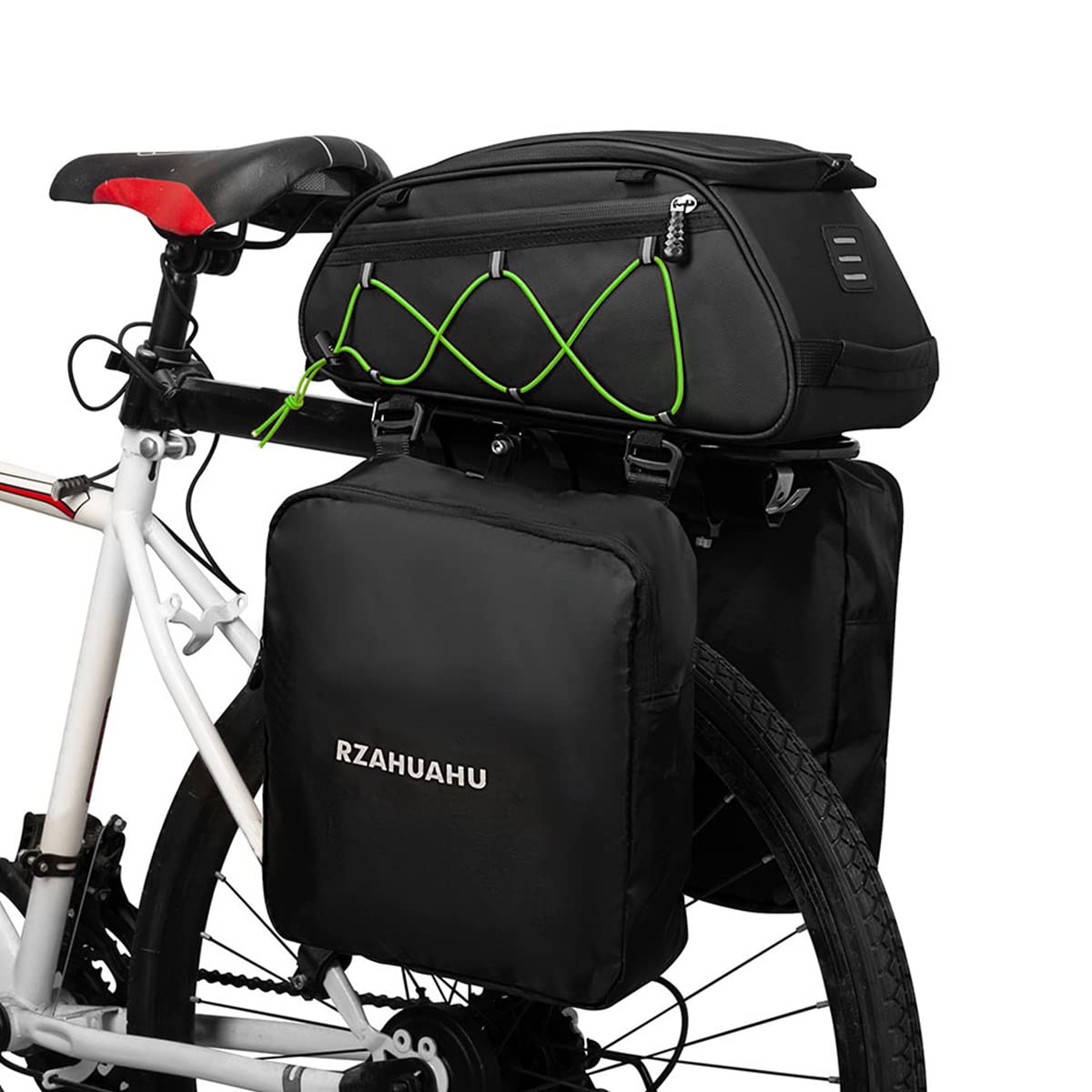 KOCAN Fahrrad Kofferraum Tasche, 3-in-1-Fahrradträgertasche,wasserdichte Fahrrad-Rücksitztasche,Kühltasche mit 2 seitlichen Hängetaschen,Radfahren,Gepäcktasche,Pannier-Umhängetasche von KOCAN