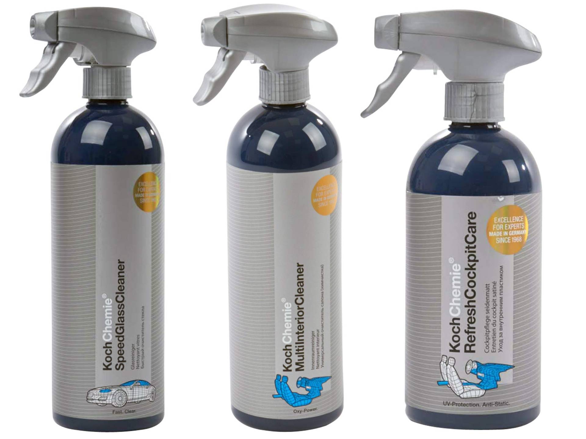 3-tlg. Koch Chemie Auto-Pflege-SET Innenraumreiniger Glasreiniger Cockpitpflege 3-tlg. Koch Chemie Auto-Pflege-SET Innenraumreiniger Glasreiniger Cockpitpflege von KOCHCHEMIE