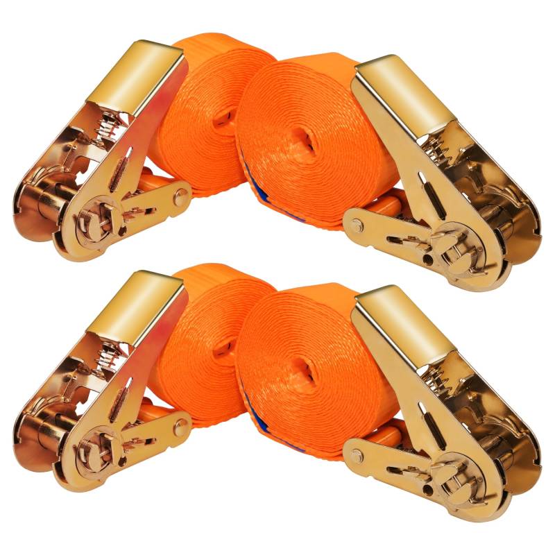 4 Stück Spanngurte mit Ratsche 6m, 1000 kg Zurrgurte - TÜV G/S Zertifizierte Ratschengurte Nach DIN EN 12195-2 - KODIAK STRAPS von KODIAK STRAPS