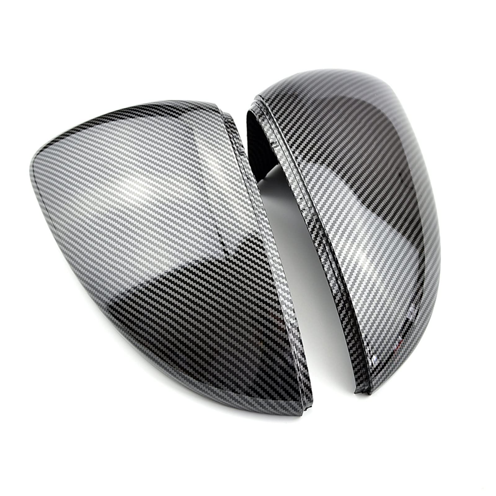 Auto Spiegelkappen Für Golf 6 Für MK6 Carbon Fiber Spiegel Abdeckung Rück Seite Spiegel Kappe Gehäuse Rückspiegel Abdeckung(Carbon Look Black) von KOEHXJ