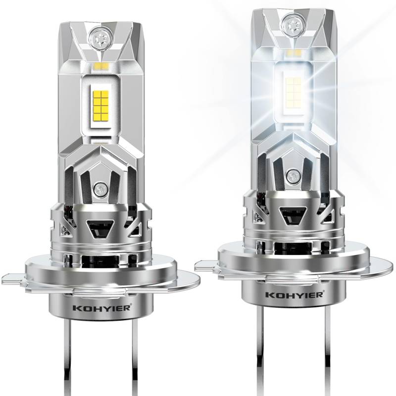 KOHYIER H7 Halogen Lampen +600% Helligkeit, 20000LM 100W 6000K Weiß 12V Auto H7 Abblendlicht Halogen Glühbirne, 2 Lampen von KOHYIER