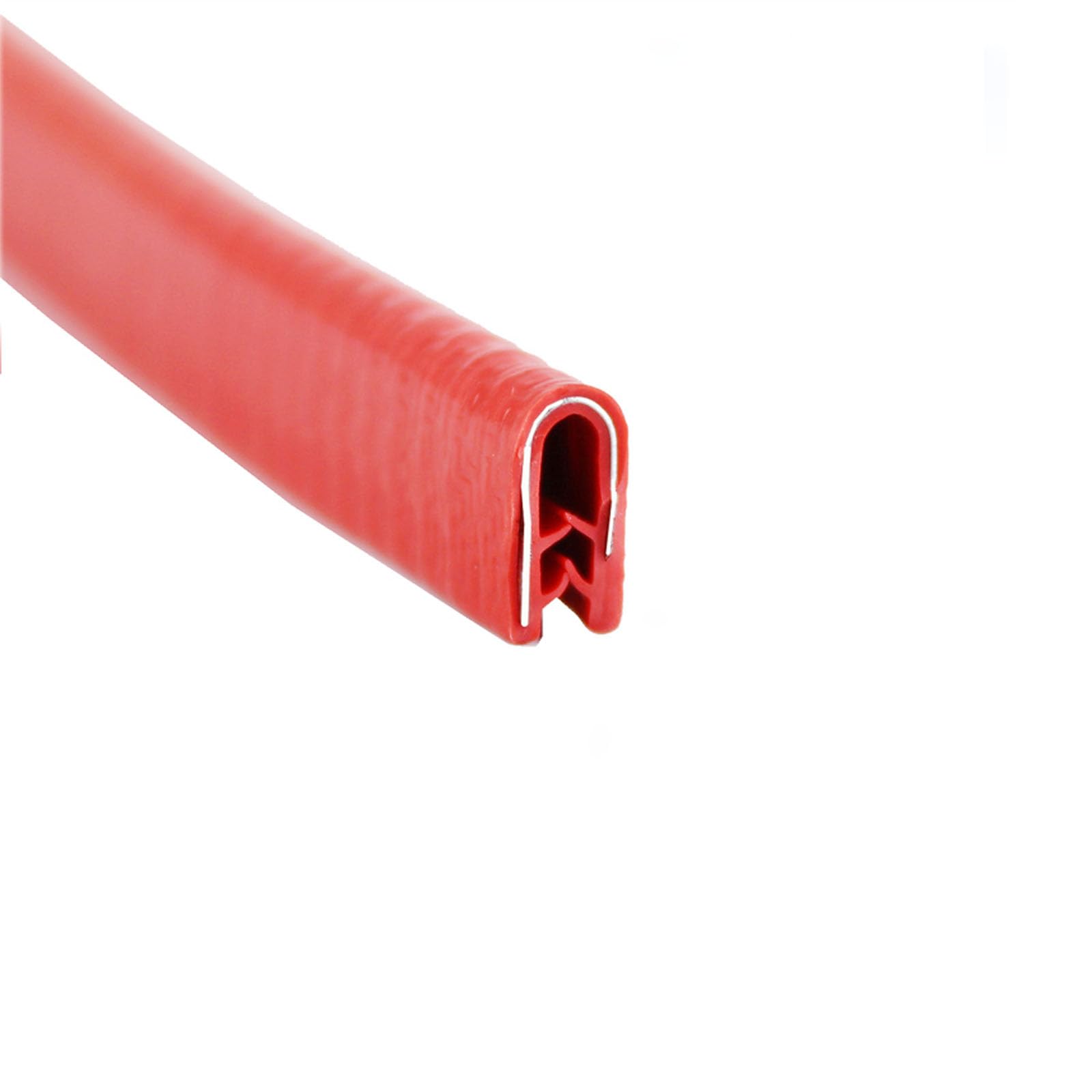 Kantenschutz, Gummidichtung U-Kanal, 2 m Passungsspalt Autotür-Dichtungsstreifen, Gummi-Wetterschutz mit Stahl, Autotür-Kantenschutz, Höhe x Breite, Rot, 15 mm x 8 mm(Red,13mm x 8mm) von KOINEN