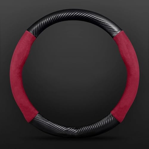 Leder Lenkradabdeckung, für Mazda 3 2014-2024 Schweißabsorbierende Atmungsaktive Auto Lenkradhüllen dünne Auto Griff Abdeckungen,O- red von KOIYWQA