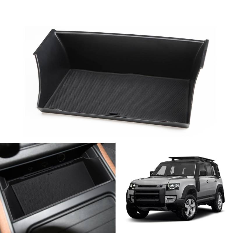 KOLOME Mittelkonsole Aufbewahrungsbox Kompatibel Für Defender 90 110 130 2020 2021 2022 2023 2024 Tablett Organizer Center Console Tray Armlehne Aufbewahrungsbox von KOLOME