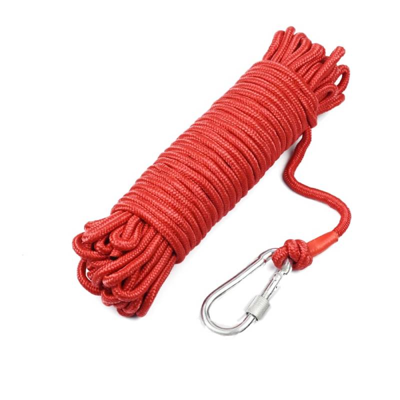 KOMUNJ 10 m schwimmendes Anker-Seil, multifunktional, 6 mm, Kajak, Kanu, Abschleppleine mit Karabiner, für Schwimmen, Bootfahren, Angeln, Sport, Rettung von KOMUNJ