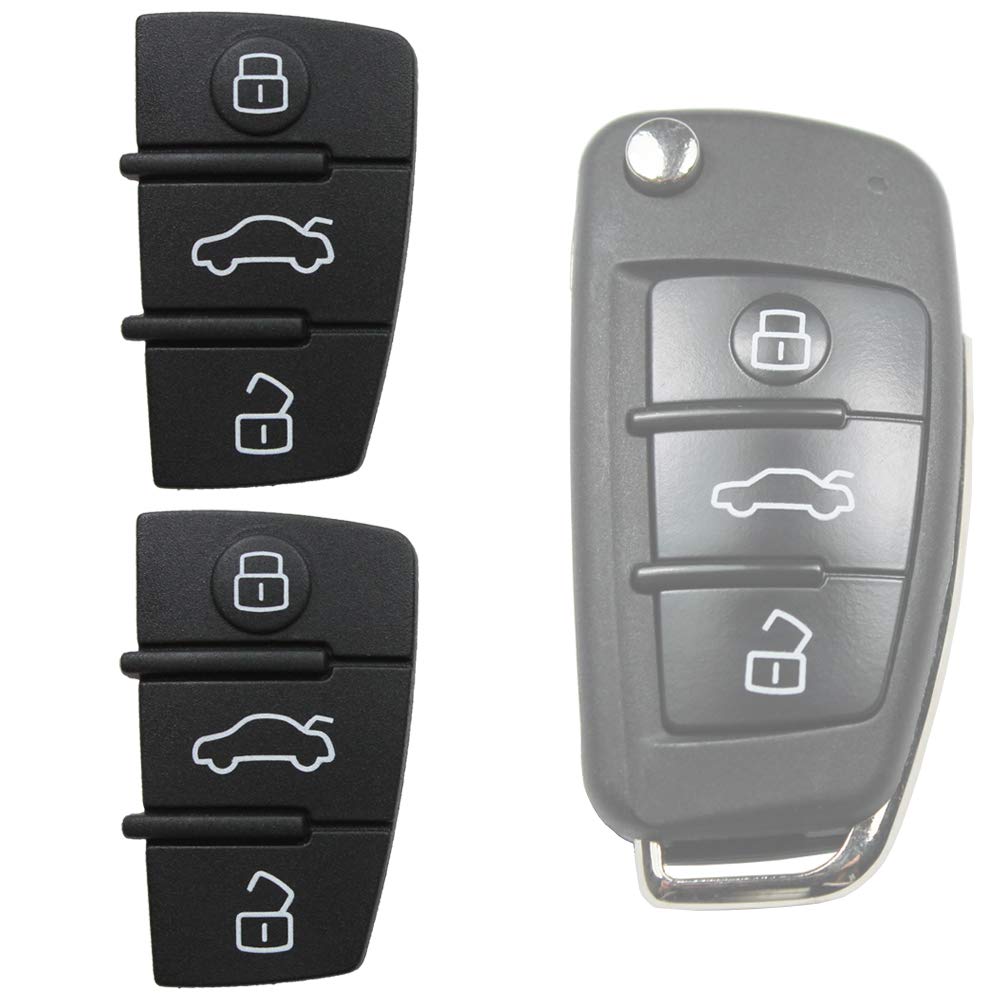 KONIKON 2 Stück Tastenfeld 3 Tasten Autoschlüssel Taste Ersatz Neu passend für Audi A3 A4 A5 A6 A8 KONIKON 2 Stück Tastenfeld 3 Tasten Autoschlüssel Taste Ersatz Neu passend für Audi A3 A4 A5 A6 A8 von KONIKON