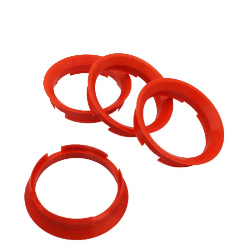 KONIKON 4X Zentrierringe 63,4 x 57,10 mm Rot Felgen Ringe Radnaben Zentrierring Adapterring Ring Felgenring Distanzring Made in Germany von KONIKON