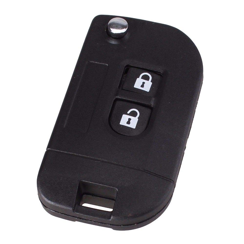 Schlüsselgehäuse Umbaukit Umbauschlüssel auf Klappschlüssel für Autoschlüssel Schlüssel Gehäuse Schlüsselgehäuse Fernbedienung 2 Tasten mit Schlüsselrohling Rohling Neu von KONIKON