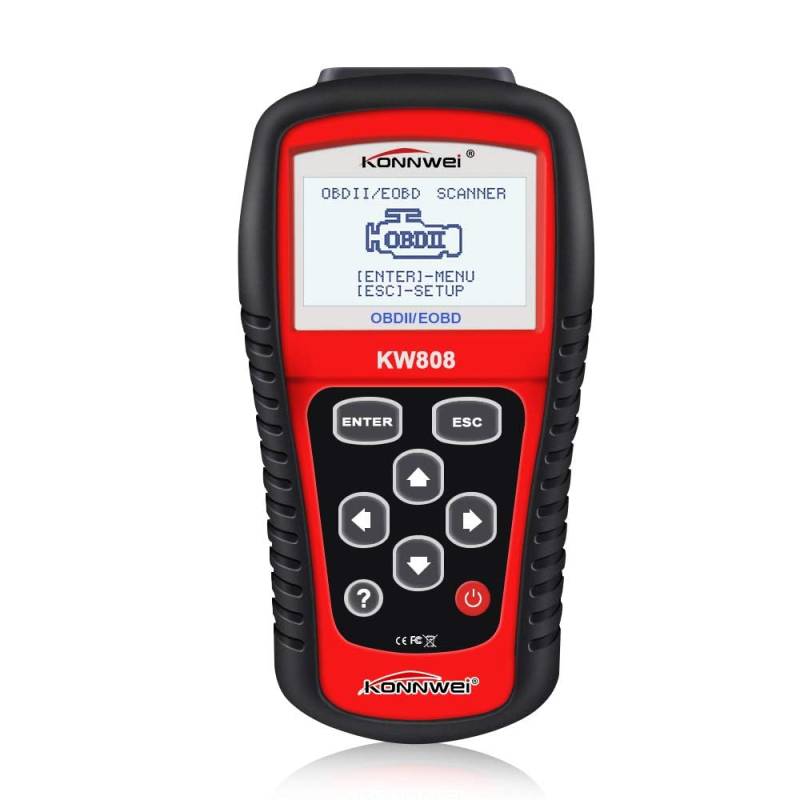 KONNWEI KW808 OBD2 Code Reading Tool, Fault Code Reader, Battery Tester with Full Diagnostic Scan Tool Functionality for Check Engine Light on Cars, for 2002 and Later EU Vehicles von KONNWEI