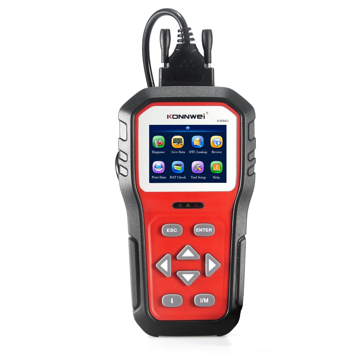 KONNWEI KW860 OBD2 Diagnosegerät,Fehlerauslesegerät mit Alle OBDII Funktionen, ABS/SRS/Getriebe-Codeleser, Batterietester, Universal KFZ-Fehlercode-Lesegerät für die meisten Automodelle KONNWEI KW860 OBD2 Diagnosegerät,Fehlerauslesegerät mit Alle OBDII Funktionen, ABS/SRS/Getriebe-Codeleser, Batterietester, Universal KFZ-Fehlercode-Lesegerät für die meisten Automodelle von KONNWEI