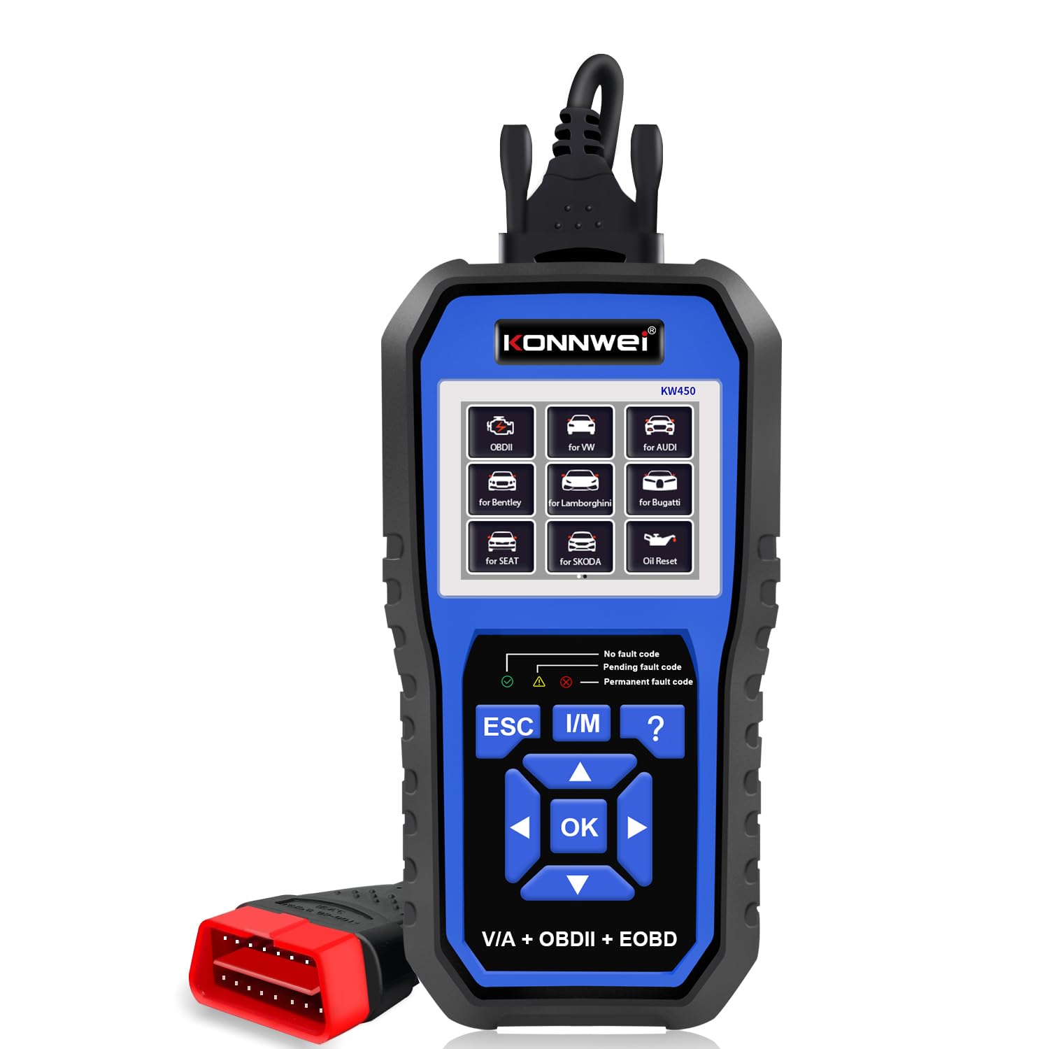 KONNWEI KW450 OBD2 Diagnosegerät,Auto Mit Vollen OBD2-Funktionen,Vollsysteme Diagnose, Auto Auslesegerät Motor-Fehlercode lesen, OBDII-KFZ Diagnosegerät für VW and Audi Cars Diagnosegerät Tool KONNWEI KW450 OBD2 Diagnosegerät,Auto Mit Vollen OBD2-Funktionen,Vollsysteme Diagnose, Auto Auslesegerät Motor-Fehlercode lesen, OBDII-KFZ Diagnosegerät für VW and Audi Cars Diagnosegerät Tool von KONNWEI