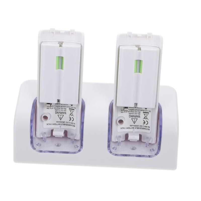KONTONTY 1Satz Wiederaufladbare Dual Ladestation mit Ladegerät für Fernbedienung Kompakte Dockingstation Weiß Einfach zu Transportieren mit USB für Müheloses Laden von KONTONTY