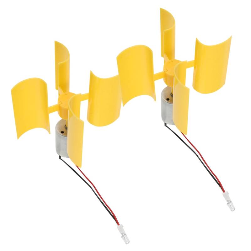 KONTONTY 2 Stück Windräder kleiner Generator kleine Generatoren Tragbare Generatoren für den Außenbereich Name Miniatur-Grnerator-Wind Mini-Generator tragbar Plastik Yellow von KONTONTY