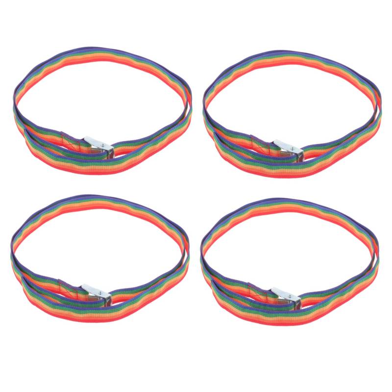 KONTONTY 4Stücke Gepäckgurte Mit Ratsche Einstellbar Und Langlebig Für Sichere Ladungssicherung Von Surfkajaks Gepäckträgern Und Bienenstöcken Regenbogenfarben von KONTONTY