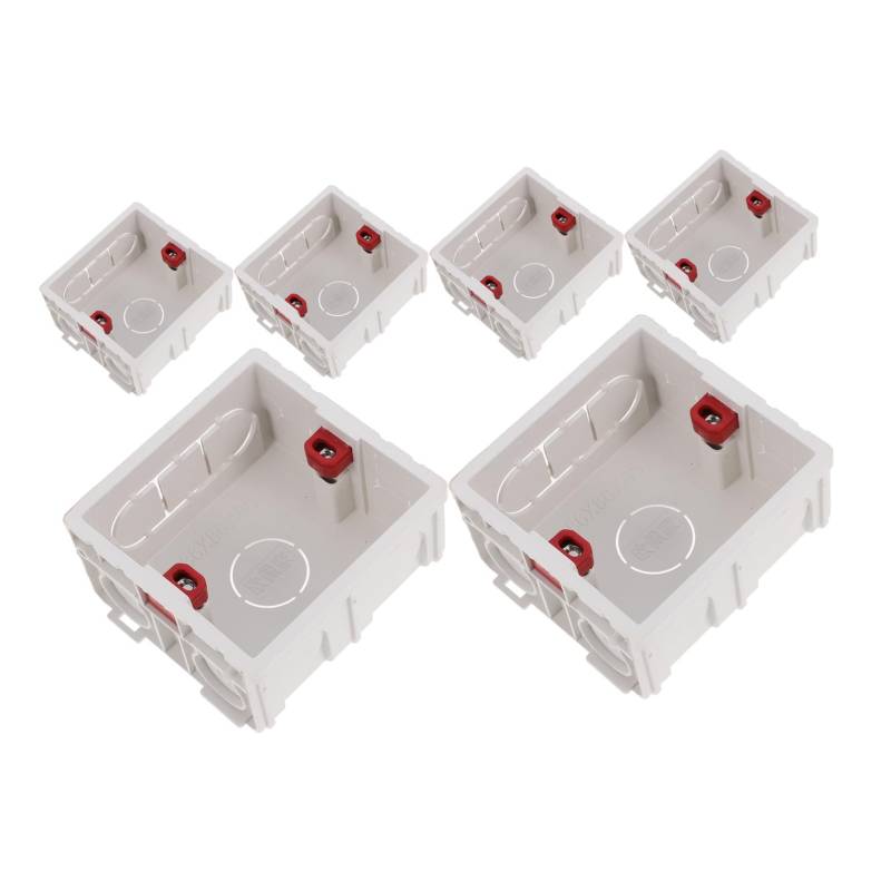 KONTONTY 6er-packung Sockelbox Schalten Auslauf Wandsteckdosen Vielseitig Pflicht Grau Uns Dimmer Schalten Gfci-außensteckdose Mit Abdeckung Schalterabdeckung Pvc Weiß von KONTONTY