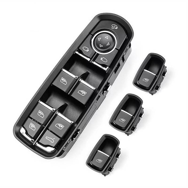 KOPQTEC Elektrischer Fensterschalter Kompatibel Mit Porsche Für Cayenne 2010 2011 2012 2013 2014 2015 2016 Fensterheber Schalter Taste Regler Ersetzen 7PP959855C 7PP959858RDML 7PP959858MDML von KOPQTEC