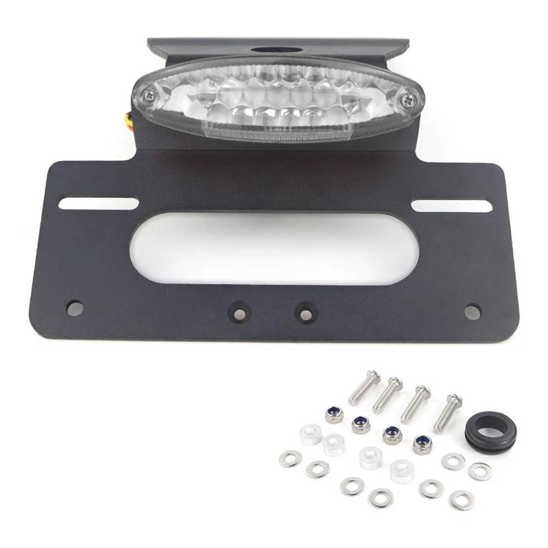 KOPQTEC Motorrad Kennzeichenhalter Für KLR650 2022-2023 Motorradzubehör Kennzeichenhalter Halterung Heckfender Eliminieren Ersatzkit(Clear Without Reflector) von KOPQTEC