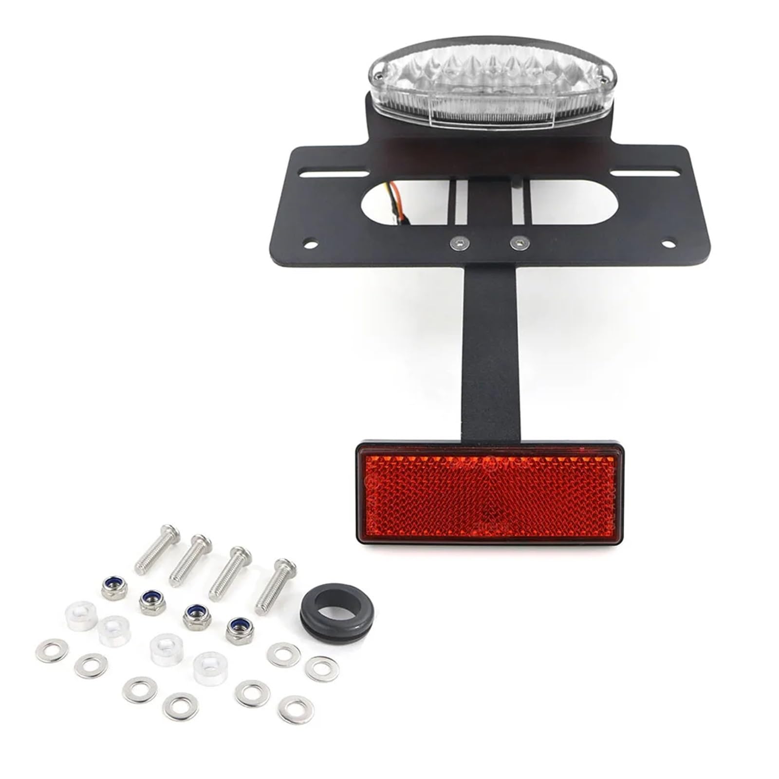 KOPQTEC Motorrad Kennzeichenhalter Für KLR650 2022-2023 Motorradzubehör Kennzeichenhalter Halterung Heckfender Eliminieren Ersatzkit(Clear with Reflector) von KOPQTEC