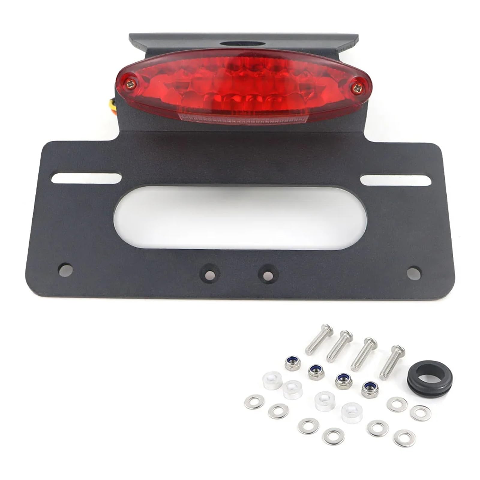 KOPQTEC Motorrad Kennzeichenhalter Für KLR650 2022-2023 Motorradzubehör Kennzeichenhalter Halterung Heckfender Eliminieren Ersatzkit(Red Without Reflector) von KOPQTEC