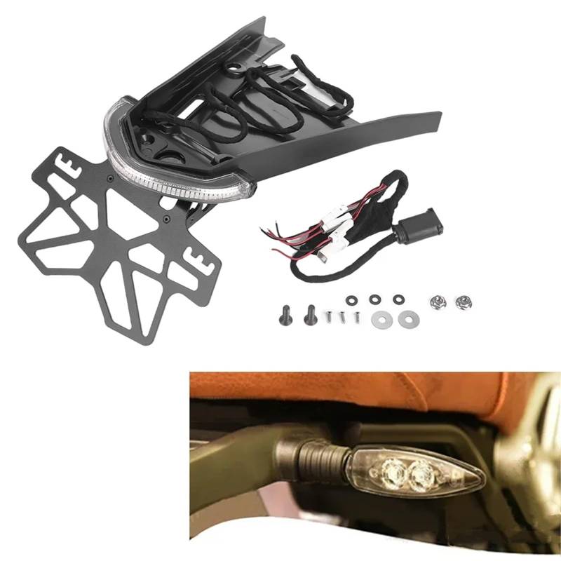 KOPQTEC Motorrad Kennzeichenhalter Für R Für Nine Für T Für Scrambler Für Urban Pure Kennzeichenhalter Mit Heckhalterung Mit Blinkerlicht Motorrad-Rücklicht-Ersatzkit(Halogen Tail) von KOPQTEC