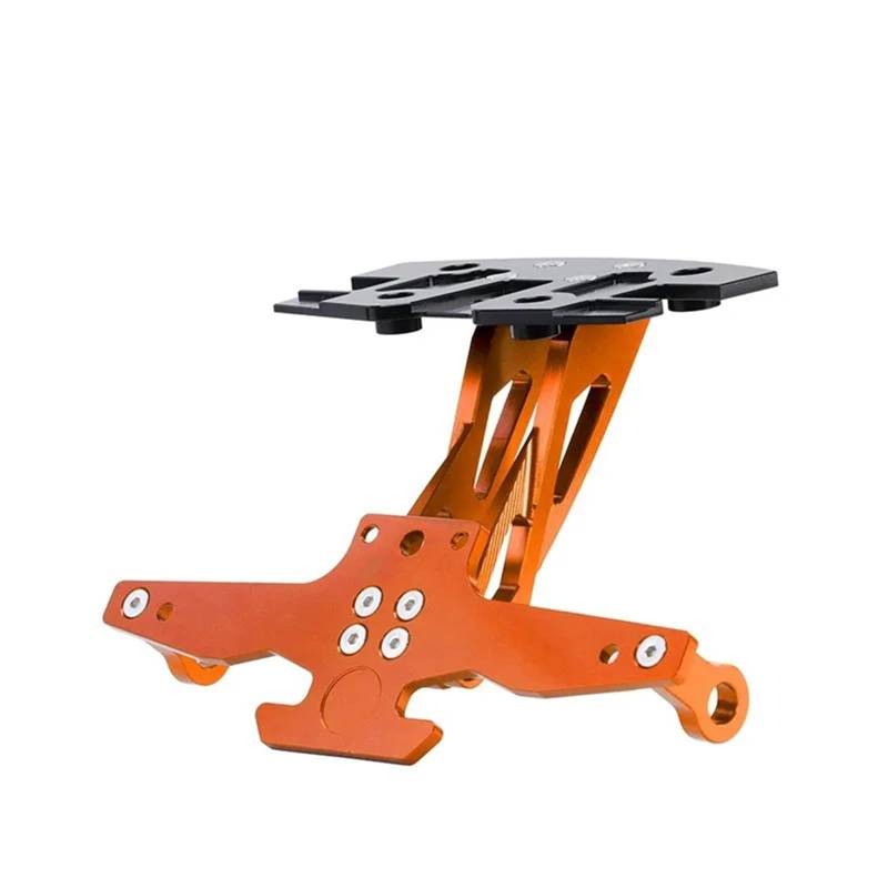 KOPQTEC Motorrad Kennzeichenhalter Kompatibel Mit Excelle Für 321R Motorradzubehör Kennzeichenhalter Heckkennzeichenhalter Klappbar Für Modell(Orange) von KOPQTEC