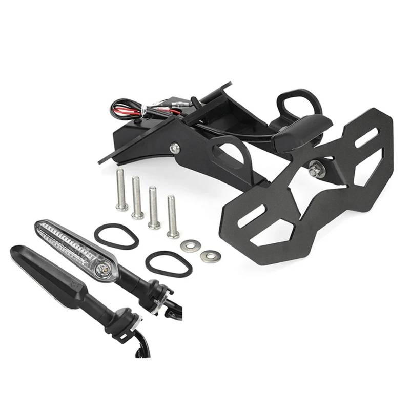 KOPQTEC Motorrad Kennzeichenhalter Kompatibel Mit MT-09 Für SP 2021-2023 Motorrad-Kotflügel Eliminate Zubehör Verstellbarer Kennzeichenhalter Mit Lichtschwanz Ordentlich(Light and Holder B) von KOPQTEC