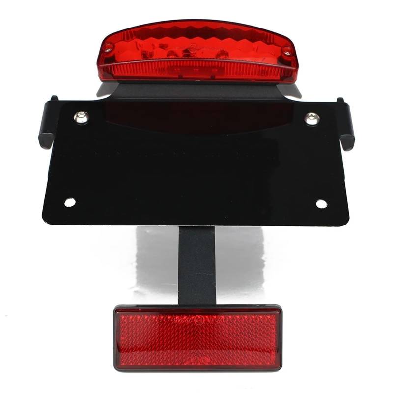 KOPQTEC Motorrad Kennzeichenhalter Kompatibel Mit Water-Cooled Für T100 Für T120 2016-2022 Motorrad Hinten Schwanz Ordentlich Fender Eliminieren Kit Kennzeichen Halter Halterung(Red with Reflector) von KOPQTEC