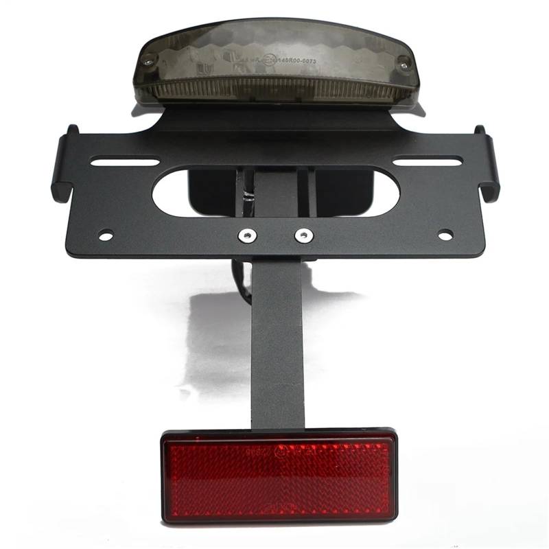 KOPQTEC Motorrad Kennzeichenhalter Kompatibel Mit Water-Cooled Für T100 Für T120 2016-2022 Motorrad Hinten Schwanz Ordentlich Fender Eliminieren Kit Kennzeichen Halter Halterung(Smoke with Reflector) von KOPQTEC