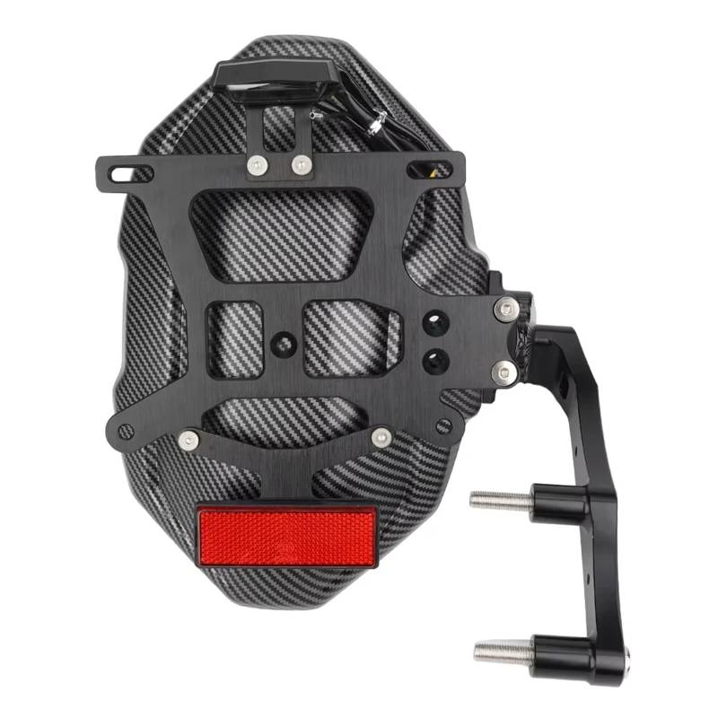 KOPQTEC Motorrad Kennzeichenhalter Kompatibel Mit Yamaha Für Xmax 250 300 Für V1 2017–2022 Für V2 2023 Hinterrad-Kotflügel Für Spritzschutz-Nummernschildrahmen(Carbon Fiber) von KOPQTEC