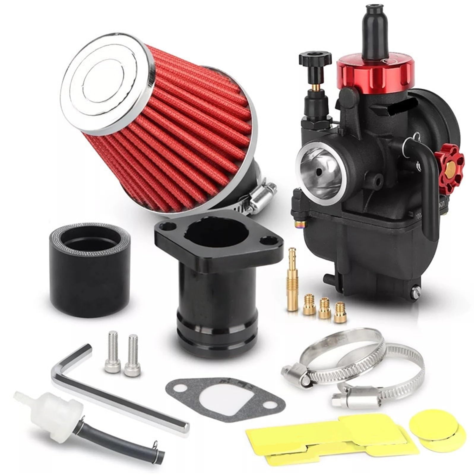 KOPQTEC Motorrad Vergaser Kompatibel Mit Briggs Stratton Für XR750 XR950 125-300cc Motorradvergaser Carb Gaszug Kraftstofffilter Ersatz Motorradteile(24mm Black) von KOPQTEC