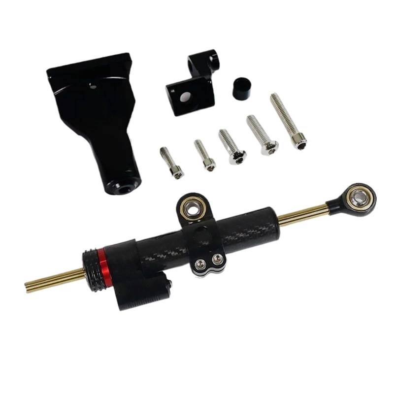 Lenkstabilisator Motorräder Kompatibel Mit Yamaha Für YZF-R25 Für YZF-R3 2019-2022 Fiber Carbon Lenkungsdämpfer Stabilisator Motorrad Dämpfer Halterung Unterstützung Kit(C) von KOPQTEC