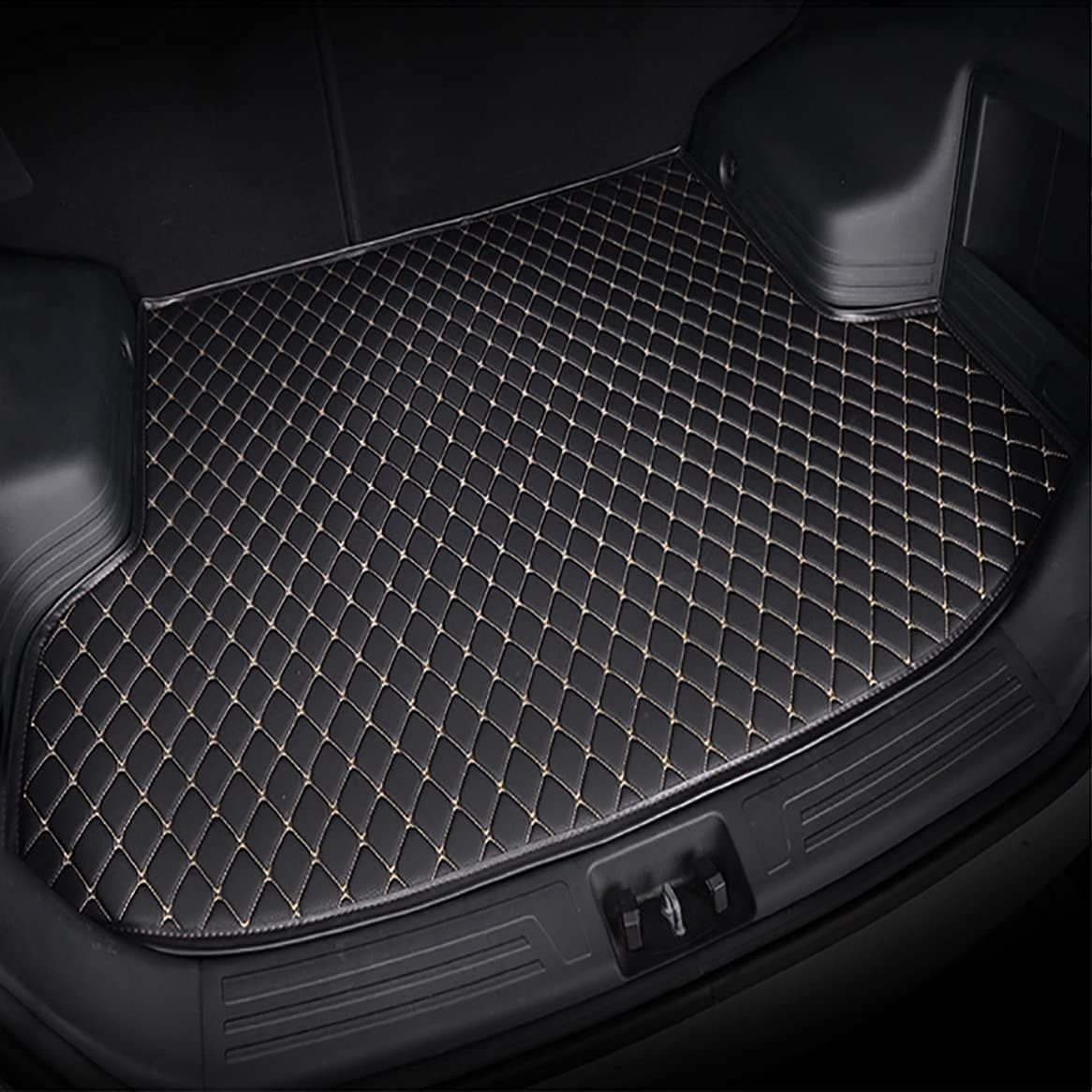Auto Leder Kofferraummatten FüR Audi SQ5 2018-2023, Kofferraum Schutzmatte Cargo Teppich Kratzfest rutschfest Wasserdicht von KORSE
