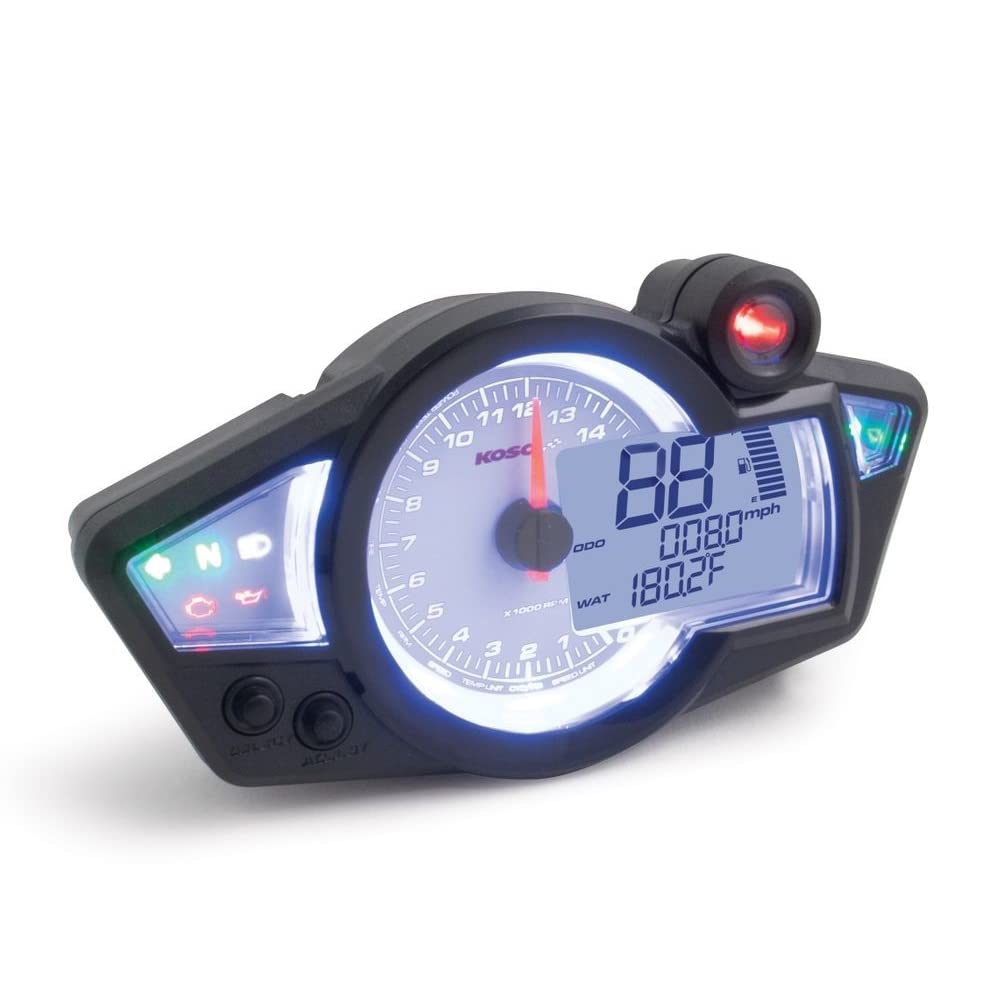 Race Dashboard Koso RX1N+ Weiß mit Blauer Beleuchtung Race Dashboard Koso RX1N+ Weiß mit Blauer Beleuchtung von KOSO