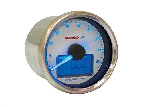 KONTAKTIEREN UND TEMPERATUR GP Style, 0-9.000 RPM, 1/8 Zoll INKLUSIVE Display Bianco, RETROLAY BLU, 55 MM von KOSO